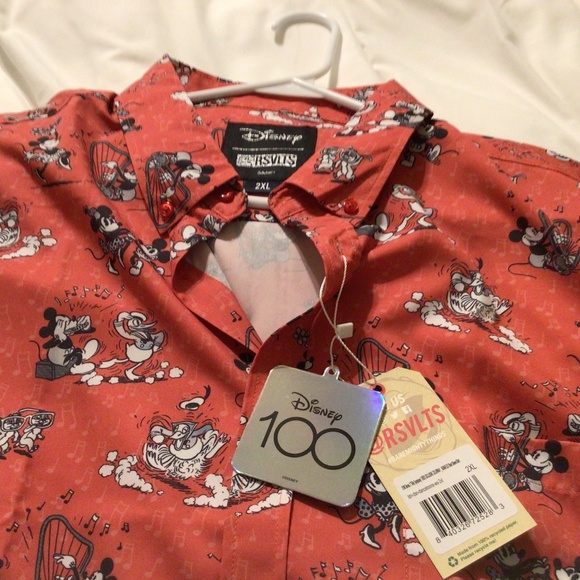 RSVLTS Other - Disney Rsvlts 100th anniversary red, 2XL button down